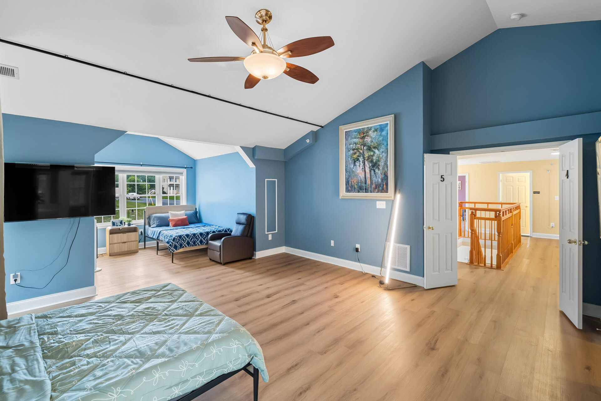 A wide, accessible hallway at Columbia Care Home